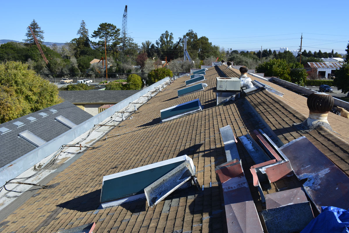 Built-up flat roof work