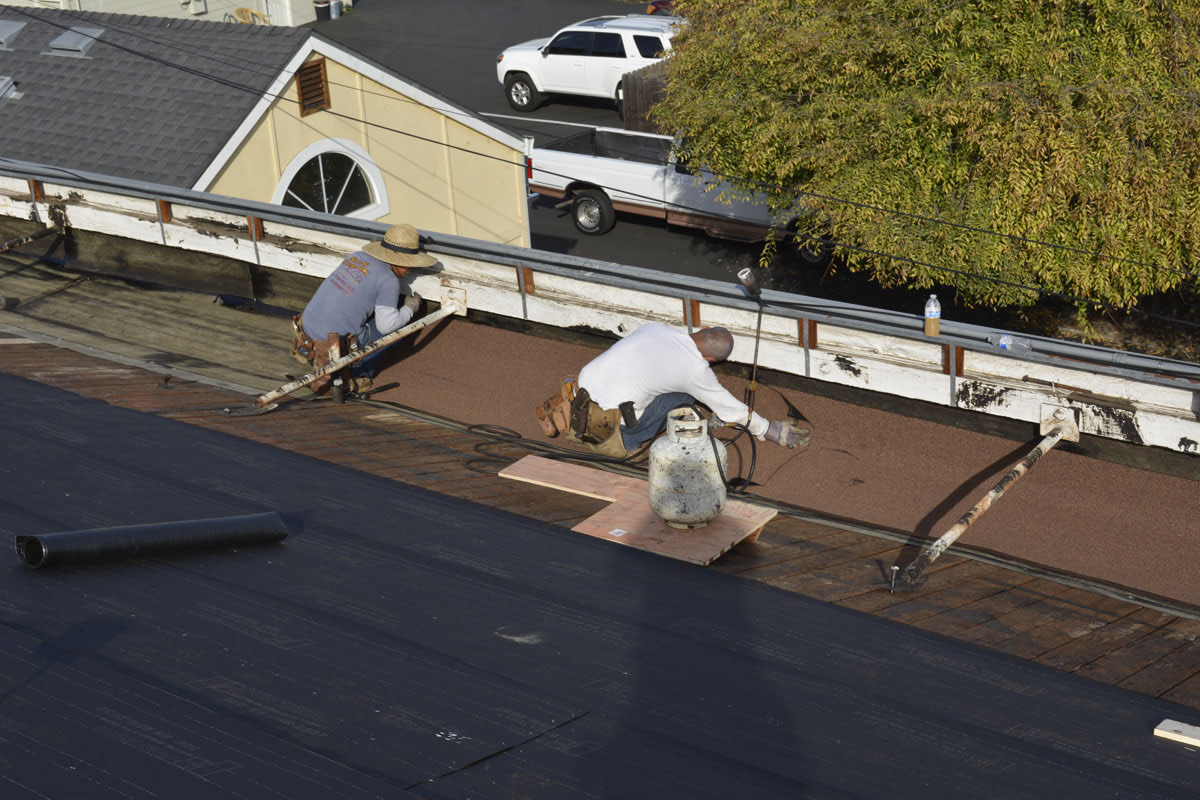 Downtown commercial flat roof