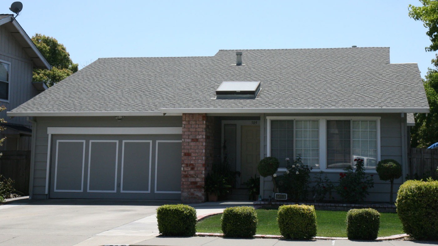 Re-roofed suburban home