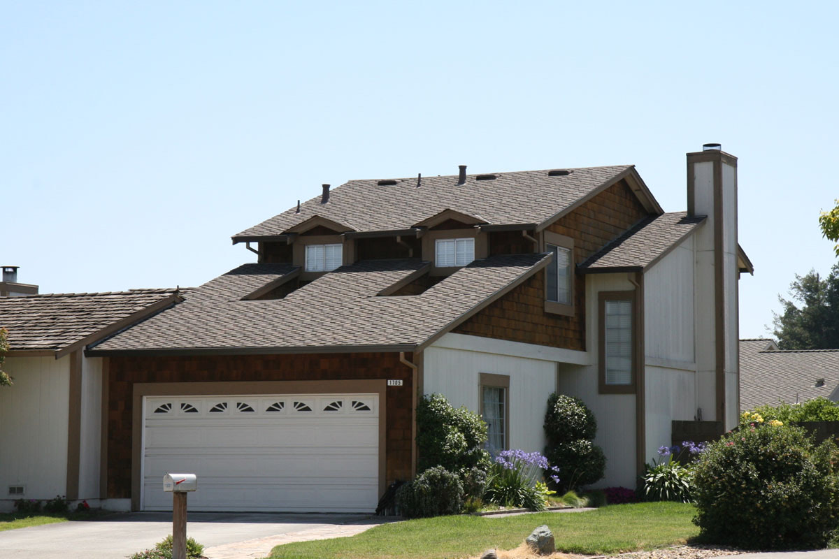 Suburban home with new roof